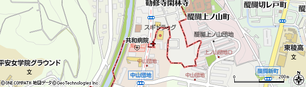 京都府京都市山科区勧修寺閑林寺88周辺の地図