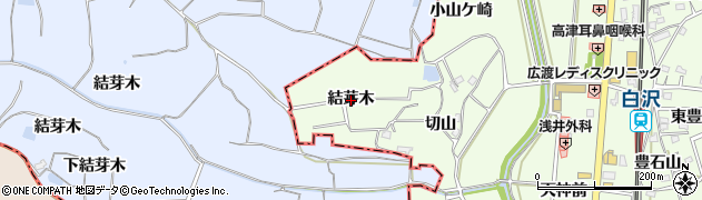愛知県阿久比町（知多郡）白沢（結芽木）周辺の地図