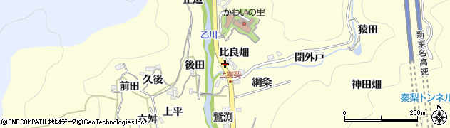 愛知県岡崎市秦梨町（比良畑）周辺の地図