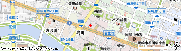 スーパーホテル岡崎周辺の地図