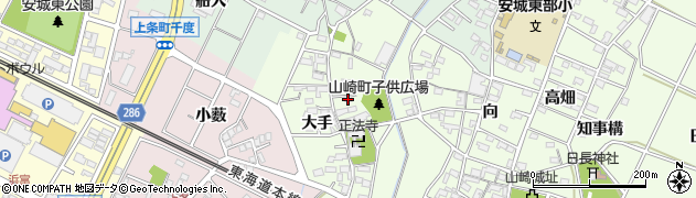 愛知県安城市山崎町（溝川）周辺の地図