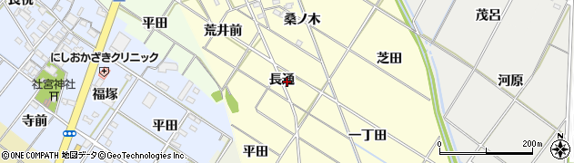 愛知県岡崎市東本郷町（長通）周辺の地図