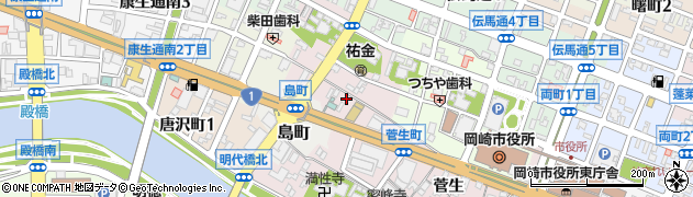 愛知県岡崎市祐金町周辺の地図