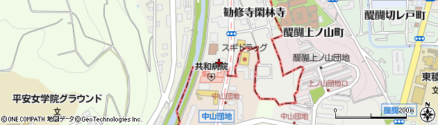 京都府京都市山科区勧修寺閑林寺85周辺の地図
