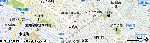 愛知県安城市末広町周辺の地図