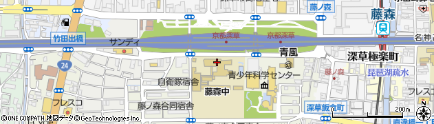 京都市立藤森中学校周辺の地図