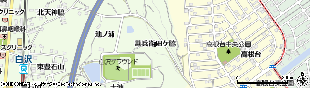 愛知県阿久比町（知多郡）白沢（勘兵衛田ケ脇）周辺の地図