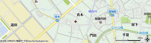 愛知県安城市箕輪町（青木）周辺の地図