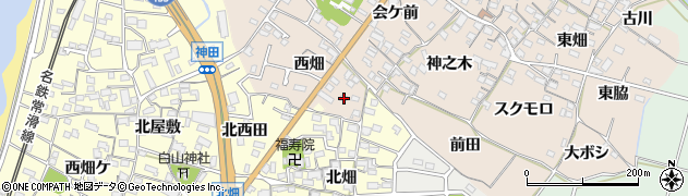 愛知県知多市日長西畑72周辺の地図