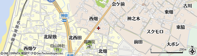 愛知県知多市日長西畑81周辺の地図