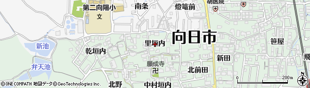 京都府向日市寺戸町（里垣内）周辺の地図