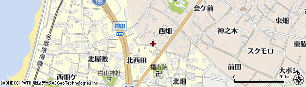 愛知県知多市日長西畑24周辺の地図