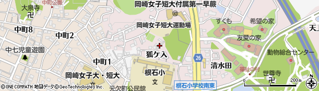 愛知県岡崎市欠町（狐ケ入）周辺の地図