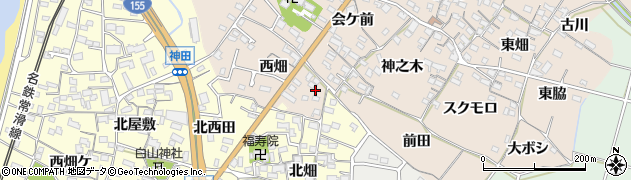 愛知県知多市日長西畑67周辺の地図
