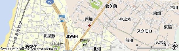 愛知県知多市日長西畑58周辺の地図