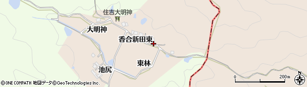 兵庫県宝塚市香合新田周辺の地図