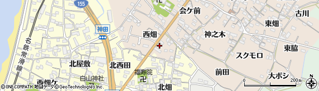 愛知県知多市日長西畑70周辺の地図