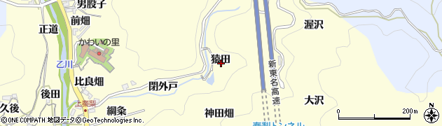 愛知県岡崎市秦梨町（猿田）周辺の地図