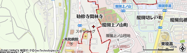 京都府京都市山科区勧修寺閑林寺71周辺の地図