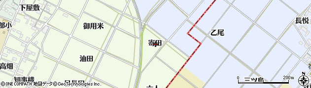 愛知県安城市山崎町寄田周辺の地図
