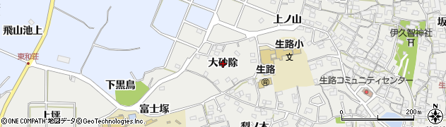 愛知県東浦町（知多郡）生路（大砂除）周辺の地図
