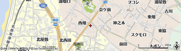 愛知県知多市日長西畑68周辺の地図