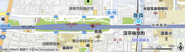 京都府京都市伏見区深草五反田町周辺の地図