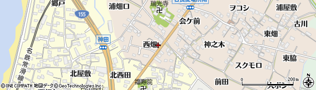 愛知県知多市日長西畑62周辺の地図