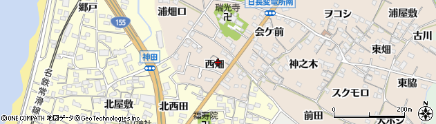 愛知県知多市日長西畑44周辺の地図