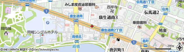 愛知県岡崎市康生通南周辺の地図