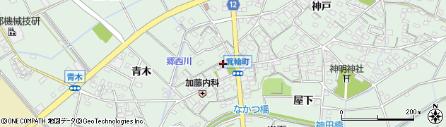 愛知県安城市箕輪町（本屋敷）周辺の地図