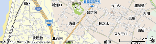 愛知県知多市日長西畑63周辺の地図