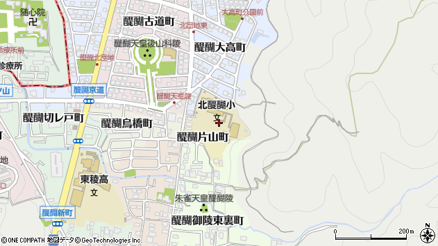 〒601-1312 京都府京都市伏見区醍醐片山町の地図