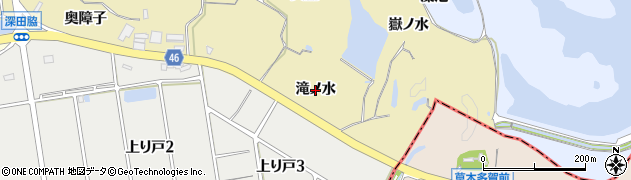 愛知県知多市岡田（滝ノ水）周辺の地図