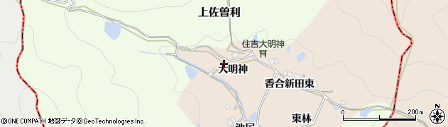 兵庫県宝塚市香合新田大明神周辺の地図