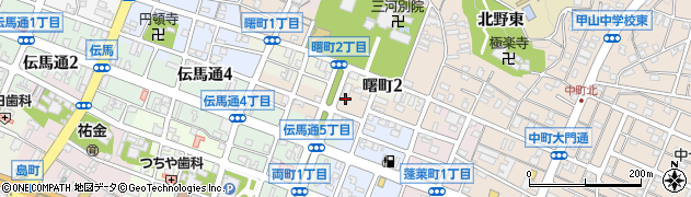 愛知県岡崎市西中町周辺の地図