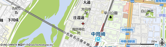 愛知県岡崎市八帖町往還通50周辺の地図