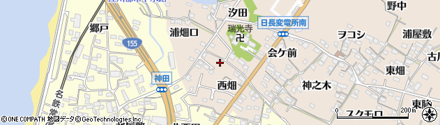 愛知県知多市日長西畑8周辺の地図