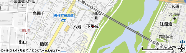 愛知県岡崎市矢作町（下川成）周辺の地図