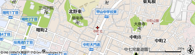愛知県岡崎市中町（栄通）周辺の地図