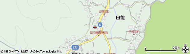 大阪府高槻市田能（岡畑）周辺の地図