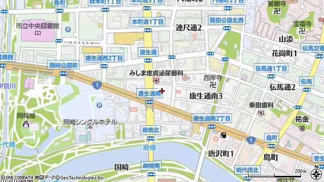 〒444-0044 愛知県岡崎市康生通南の地図