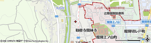 京都府京都市山科区勧修寺閑林寺44周辺の地図