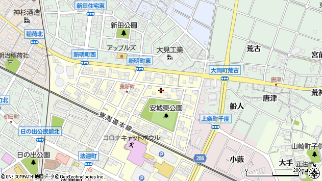 〒446-0018 愛知県安城市東新町の地図
