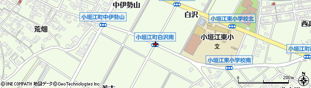 小垣江町白沢南周辺の地図