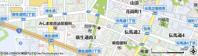 岡崎康生郵便局周辺の地図