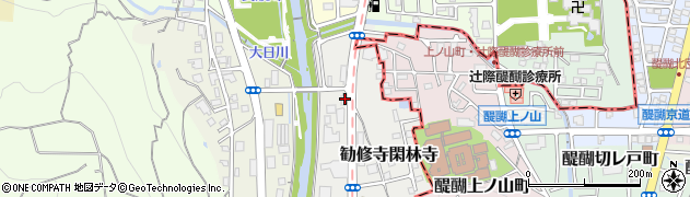 京都府京都市山科区勧修寺閑林寺222周辺の地図