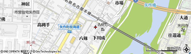 愛知県岡崎市矢作町（八剱）周辺の地図