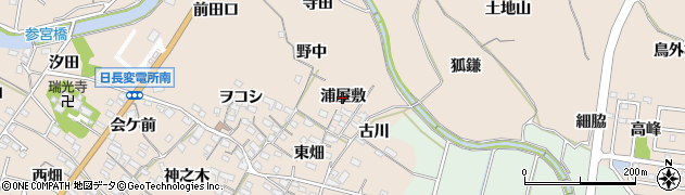 愛知県知多市日長（浦屋敷）周辺の地図