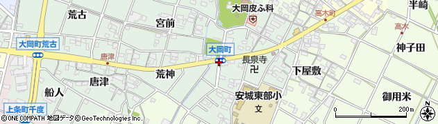 大岡町周辺の地図